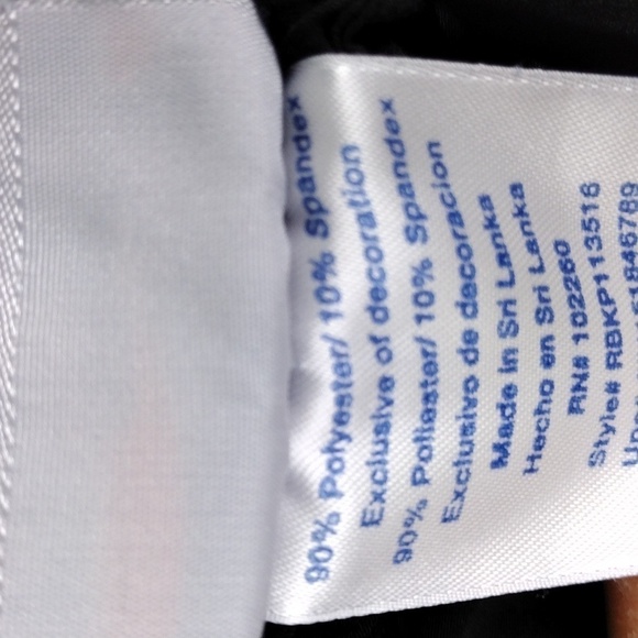 Reebok Black Mid Rise Drawstring Elastic Waist Pull On Active Wear Capri Pants - Picture 6 of 12